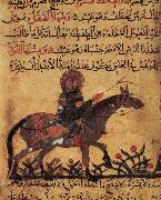 Islamic school horse and horseman illustration out of the book of the smith art of Ahmed ibn al-Husayn ibn al-Ahnaf unknow artist